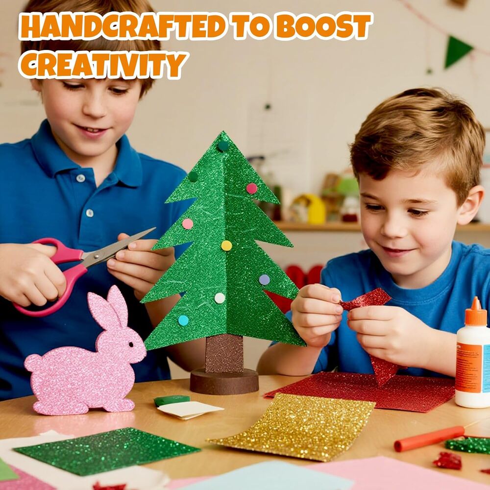 300 Sheets 8.5" X 11" Glitter Cardstock, 50 Assorted Colors 250GSM/92LB No-Shed - Picture 2 of 7